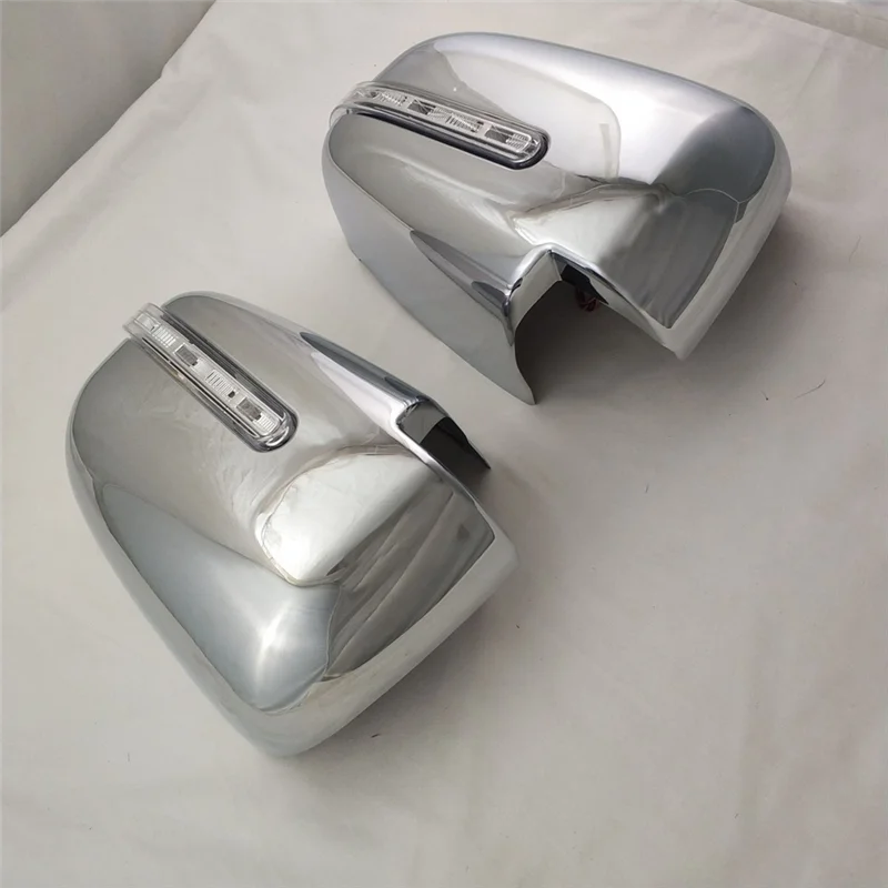 

A21F-1 Pair Car Rearview Mirror Cover Door Mirror Cover With LED Silver ABS For Mitsubishi L200 Triton 2016-2019
