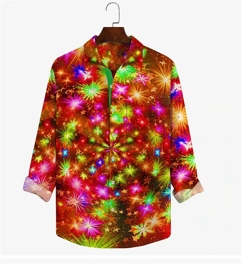 Christmas shirt colorful Happy New Year HD pattern 2024 new model launched high quality soft material comfortable plus size