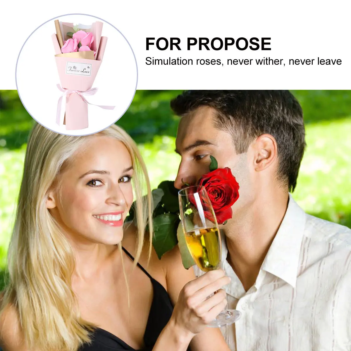 

1Set Artificial Soap Rose Gift Box Bouquet Realistic Handmade Roses Wedding Valentine's Day Birthday Romantic Preserved Flower