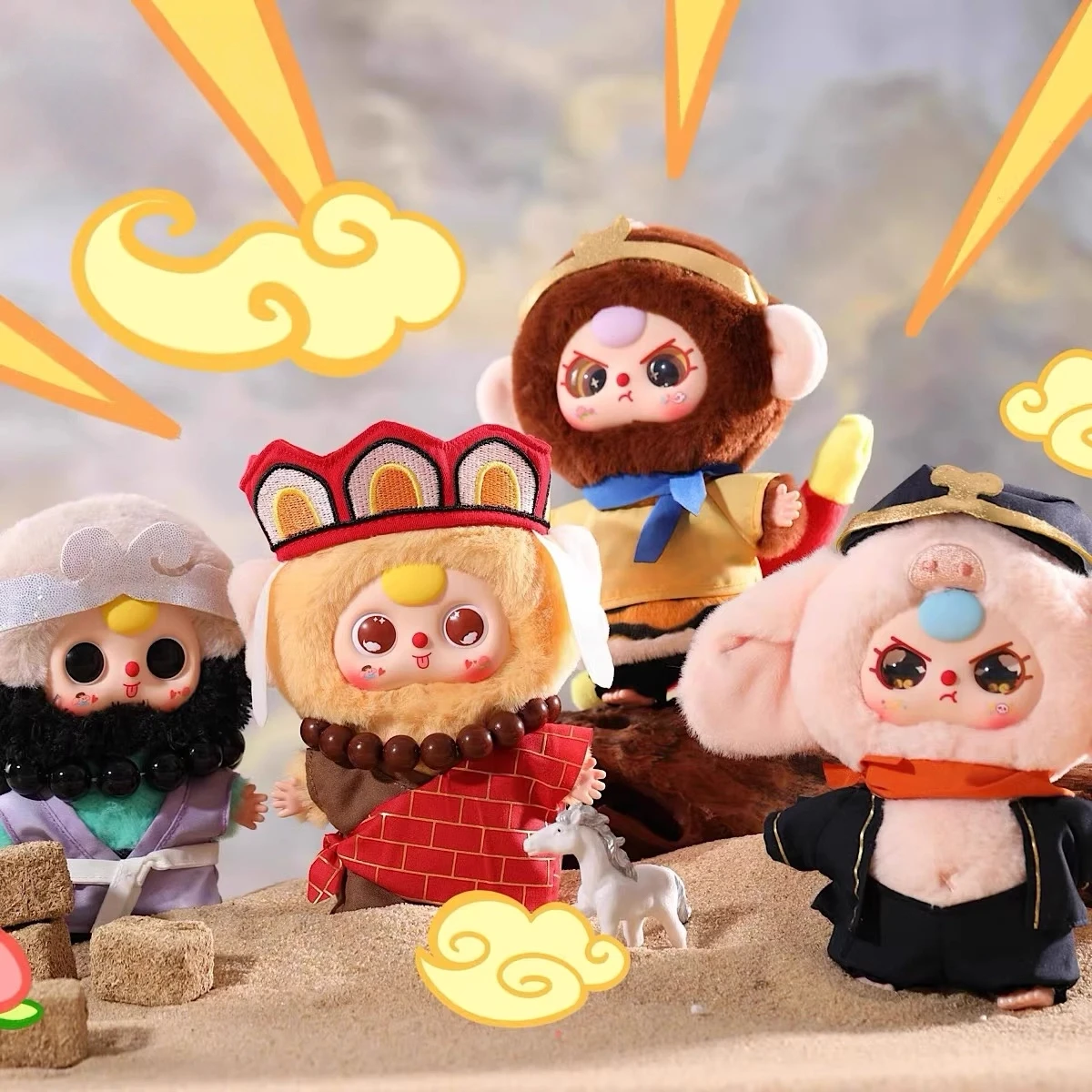 

Original Baby Three Making Havoc in Heaven Series Vinyl Plush Blind Box Tang Sanzang Monkey King Figurine Display Item Boys Gift