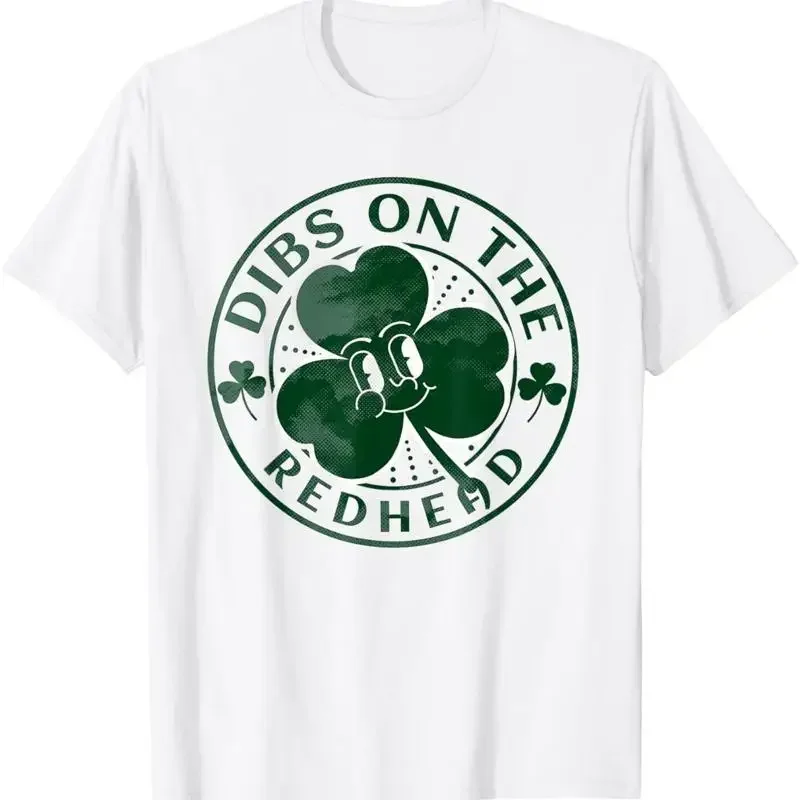 Dibs on the Redhead St Patricks Day Funny Irish Shamrock T Shirt
