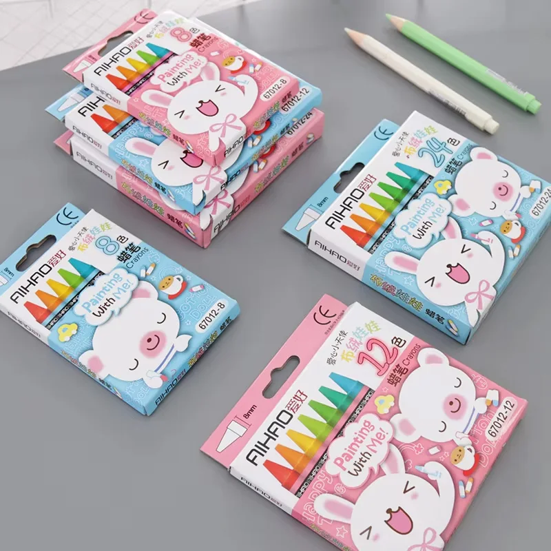8/12/24 Warna Krayon Lilin Gambar Set Artis Cat Minyak Pastel Pensil untuk Anak Sekolah Sketsa Perlengkapan Siswa Hadiah Alat Tulis