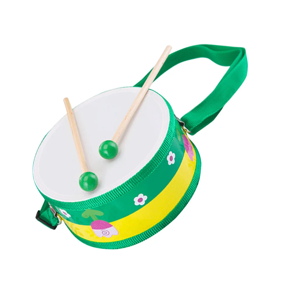 Cartoon Hand Double-Sided Drum Wooden Instrument for Kids Music Education Rhythm Play Hand Drum for Kids