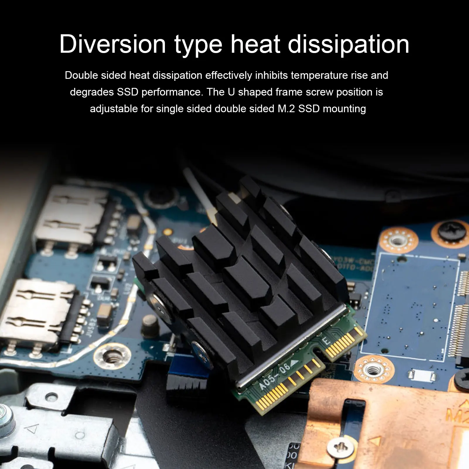 M.2 2230 SSD Heatsink Cooler Double Sided Excellent Heat Dissipation Easy Installation M.2 PCIE NVME SSD Heat Sink for Laptop