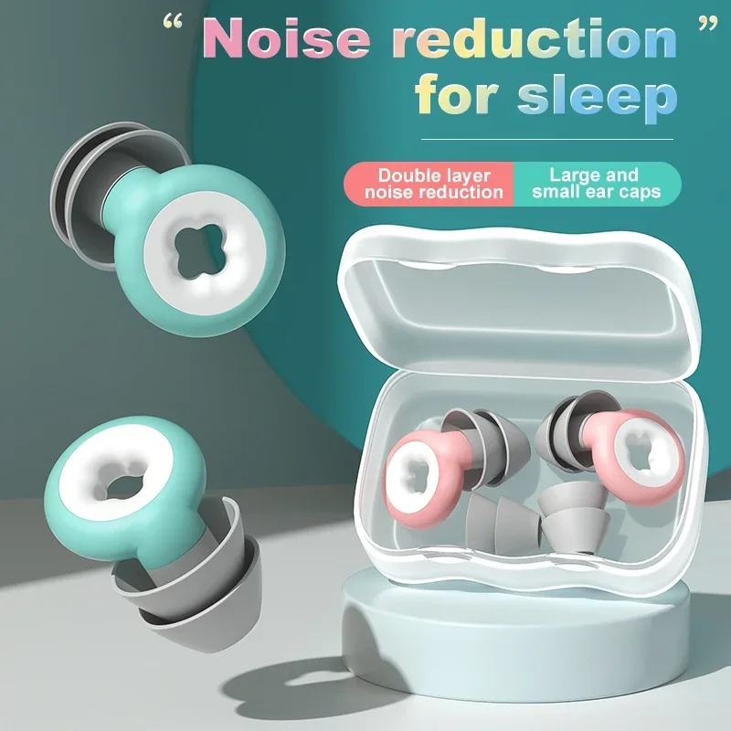 1Pair Replace heads Silicone Sleeping Ear Plugs Sound Insulation Ear Protection Earplugs Anti-Noise Plugs for Travel