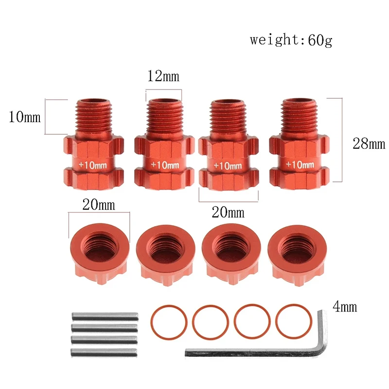 Metal 14mm to 17mm Splined Wheel Hex Hub Adapter for 1/10 ARRMA 3S SENTON VORTEKS Typhon Big Rock Granite RC Car Upgrade Parts