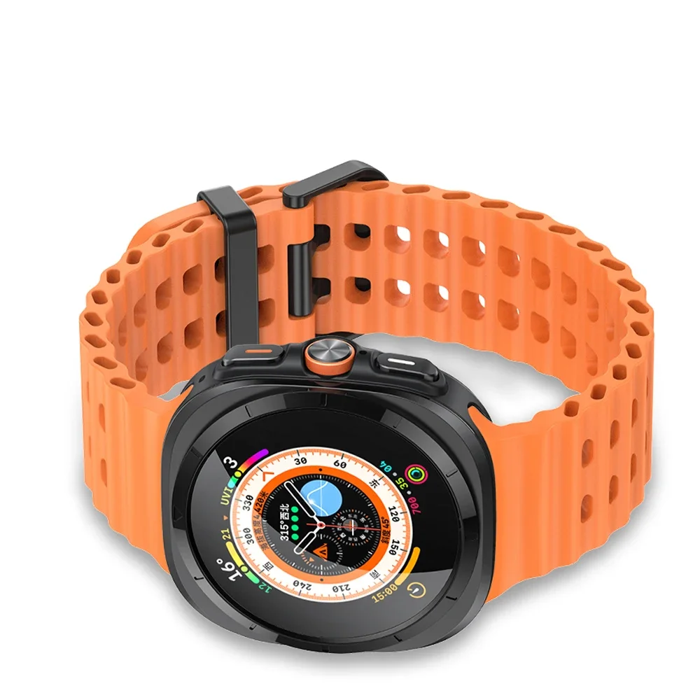 サムスンギャラクシーウォッチ用オーシャンスポーツバンド、シリコンブレスレット、ギャップのない時計バンド、アクアティクスウォッチ7ストラップアクセサリー、ウルトラ47mm