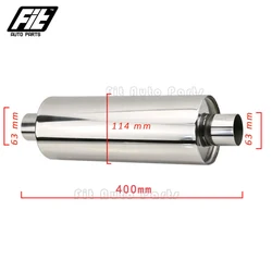 high quality Stainless Steel Exhaust Sport Muffler Pipe Chrome Car Resonator 2'' 2.5'' 3'' inlet Racing Muffler
