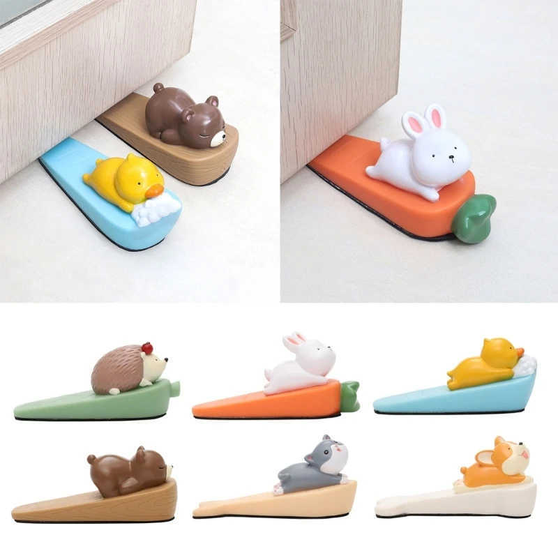 Cartoon Door Stoppers Door Wedges Finger Protector Animal Pattern Door Block Fun & Functional Home Accessories Parts