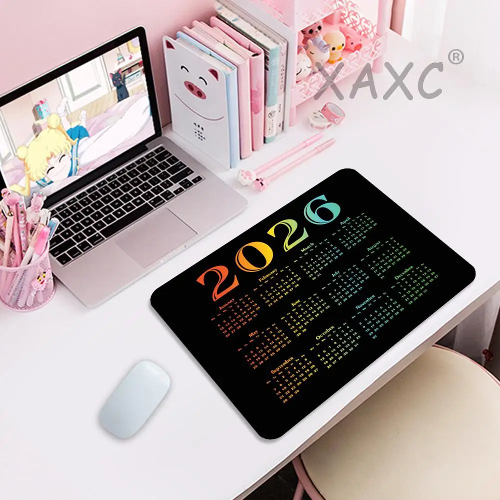 

2026 Calendar Mouse Pad Square New Year Small Mousepad Anti-Slip Rubber Gaming Office Laptop Computer Office desk mat