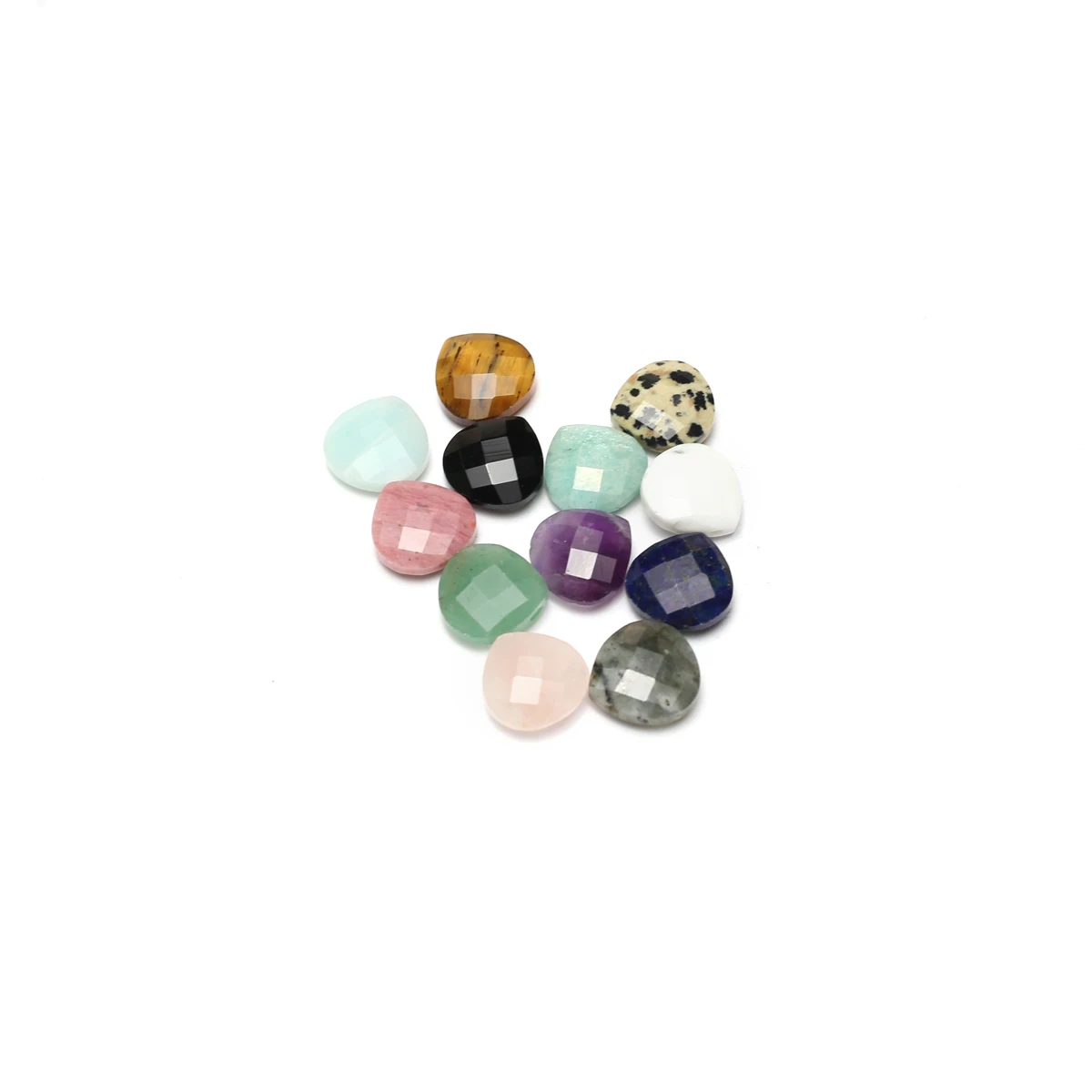 Natural Gemstones Stones Flat Cross Hole Cut Fat Droplets Fine Ladies Earring Pendants  Jewelry Making DIY Necklace Accessories image 2