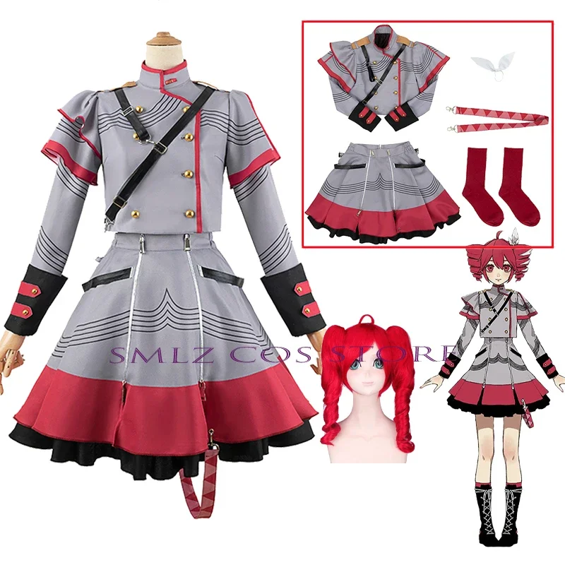 Kasane Teto Cosplay Anime Vtuber Costume Synthesizer V Teto's Wigs Outfit Uniform Halloween Party Clothing for Women