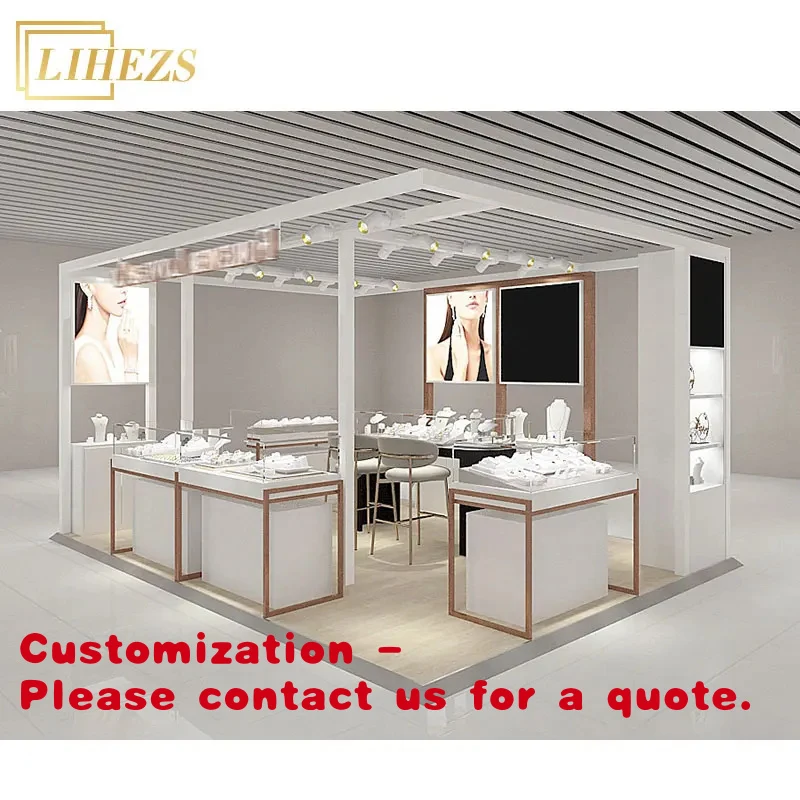 

custom.Modern Jewelry Kiosk Booth Showcase Small Jewellery Shop Design Display Counter Jewellery Kiosk Mall