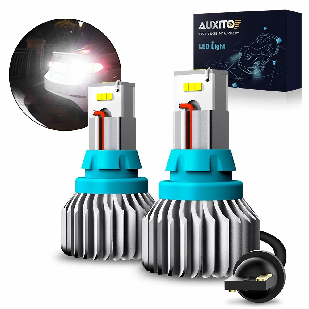

AUXITO 2Pcs 4000LM T15 W16W LED Canbus Bulb 6500k White 9Pcs CSP LED Chips 912 921 T16 LED Lamp Car Backup Reverse Light 12V 24V