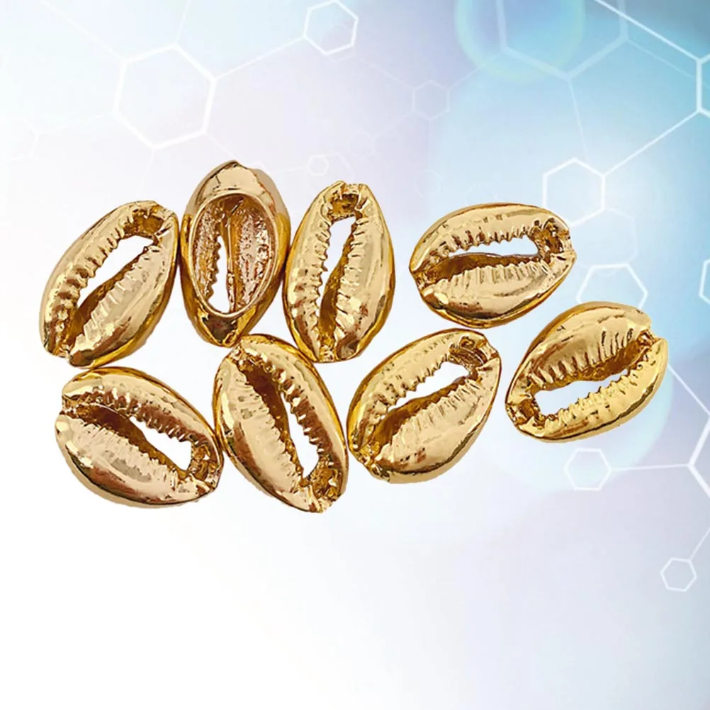 

50 pcs 15Mm Metal Shell Charms Golden Electroplated Cowrie Shells For Diy Jewelry Accessories Bracelet Making Craft Pendant