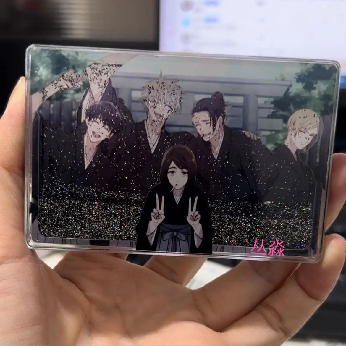 Jujutsu Kaisen Gojo Satoru Flowing Sand Mahjong Custom Picture Merchandise, Same Style as Liu Ma Blogger, Custom Acrylic Stand