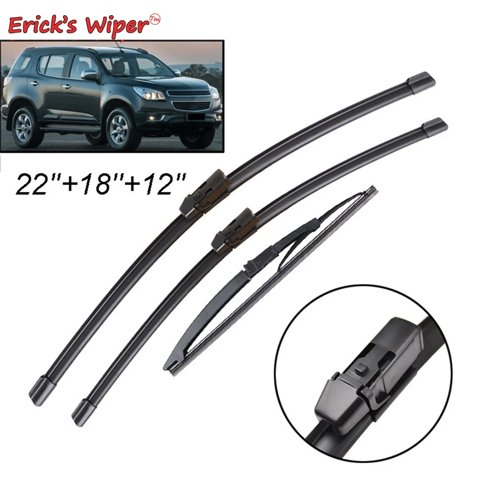 Erick's Wiper Front & Rear Wiper Blades Set For Chevrolet TrailBlazer MK2 2012 - 2020 Windshield Windscreen Window 22