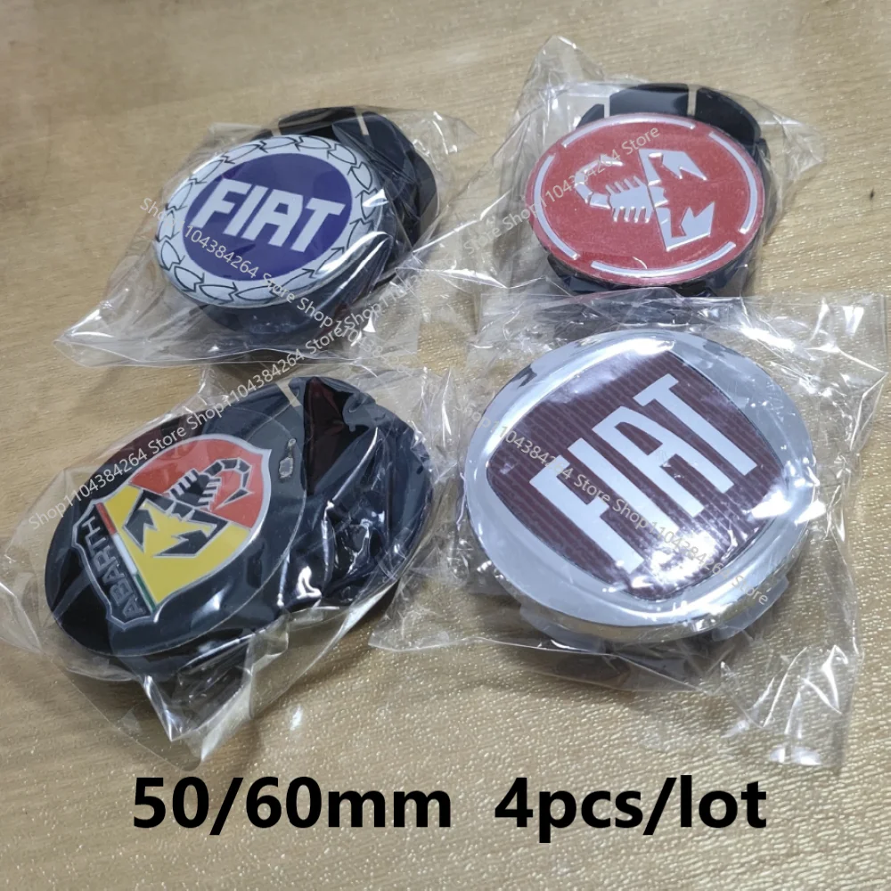 4pcs 50/60mm Wheel Center Hub Caps for Fia Multipla Punto Stilo Freemont Abarth Marea Bravo Ducato Car Hub Cap Accessories
