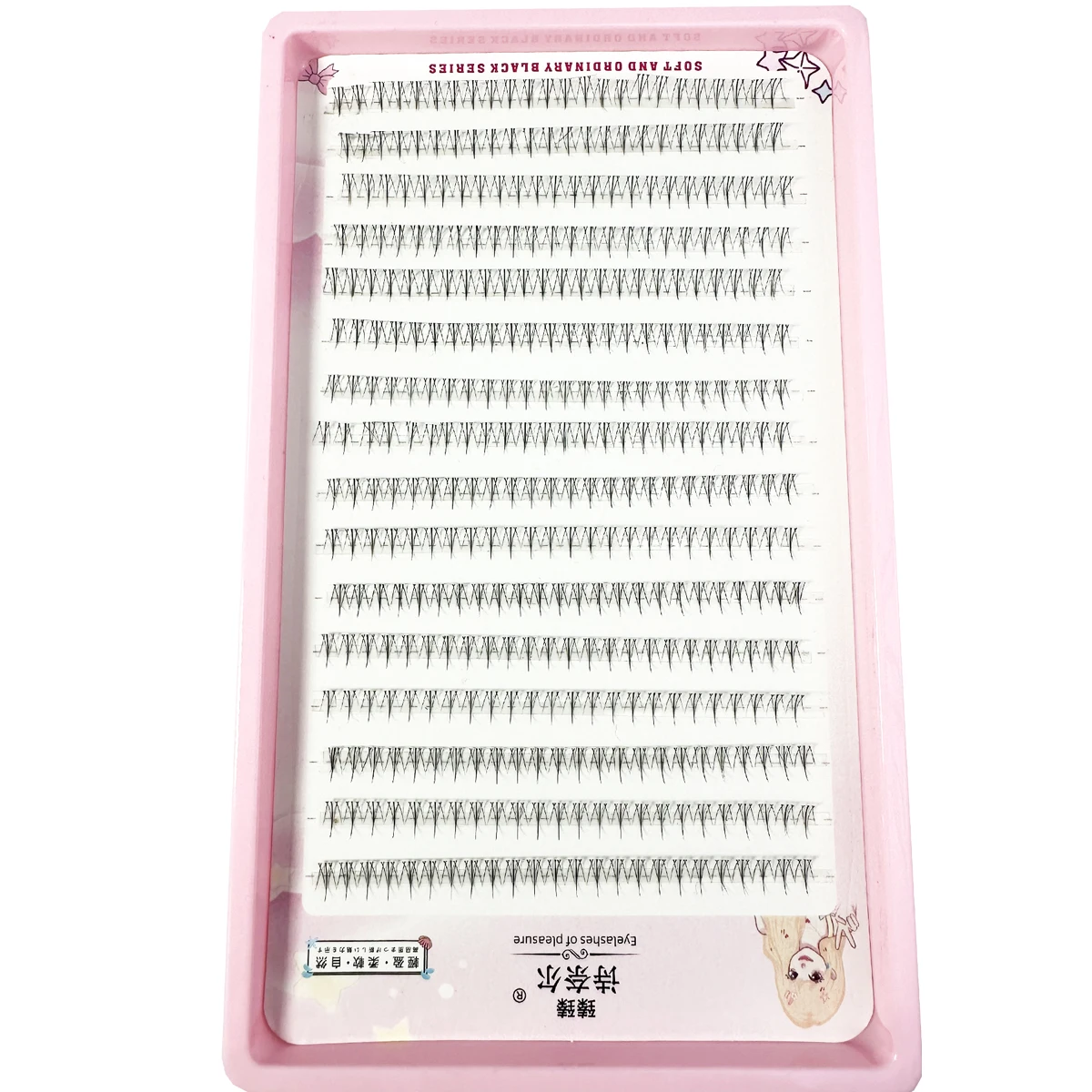 384pcs V Shape Black Under Eyelash Comic Eye Lashes Natural Bottom Lashes Soft Manga Eyelashes Bunches Eyelash Clusters Korean