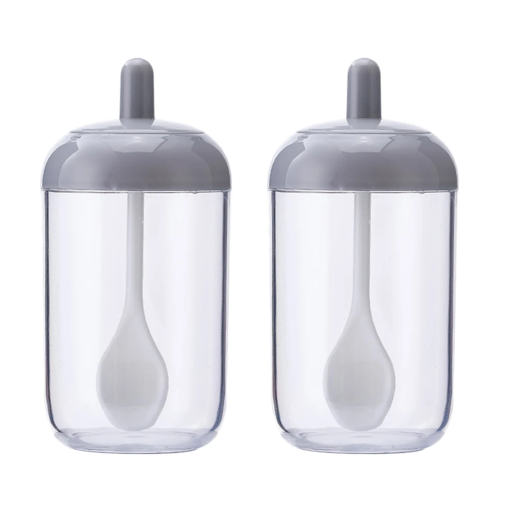 

2 PCS Household Condiment Containers with Lids Salt Kitchen Seasoning Organizer