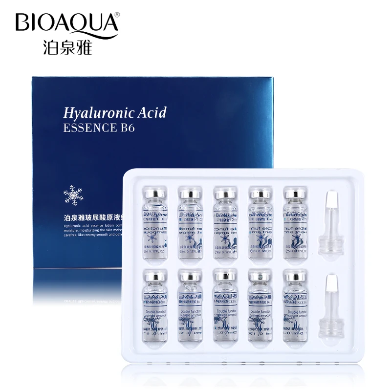 BIOAQUA Hyaluronic Acid Extract Hydrating Moisturizing Shrink Hair Firming Facial Essence 10PCS/Set