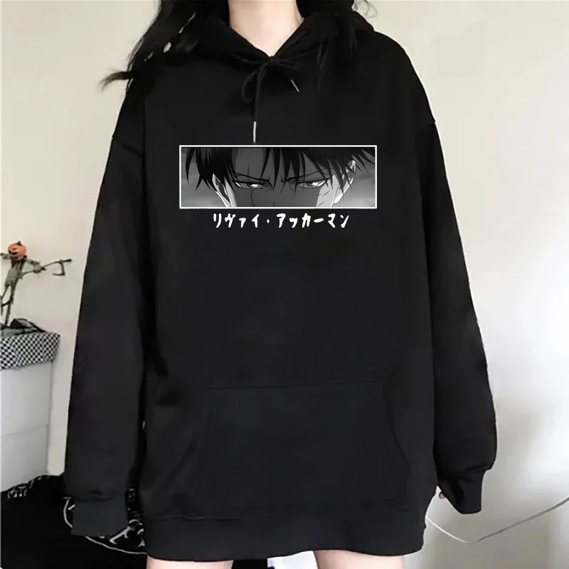 Homens e mulheres Levi Ackerman com moletons estampados, moletons Harajuku casuais, pulôver solto, tops de anime, novos