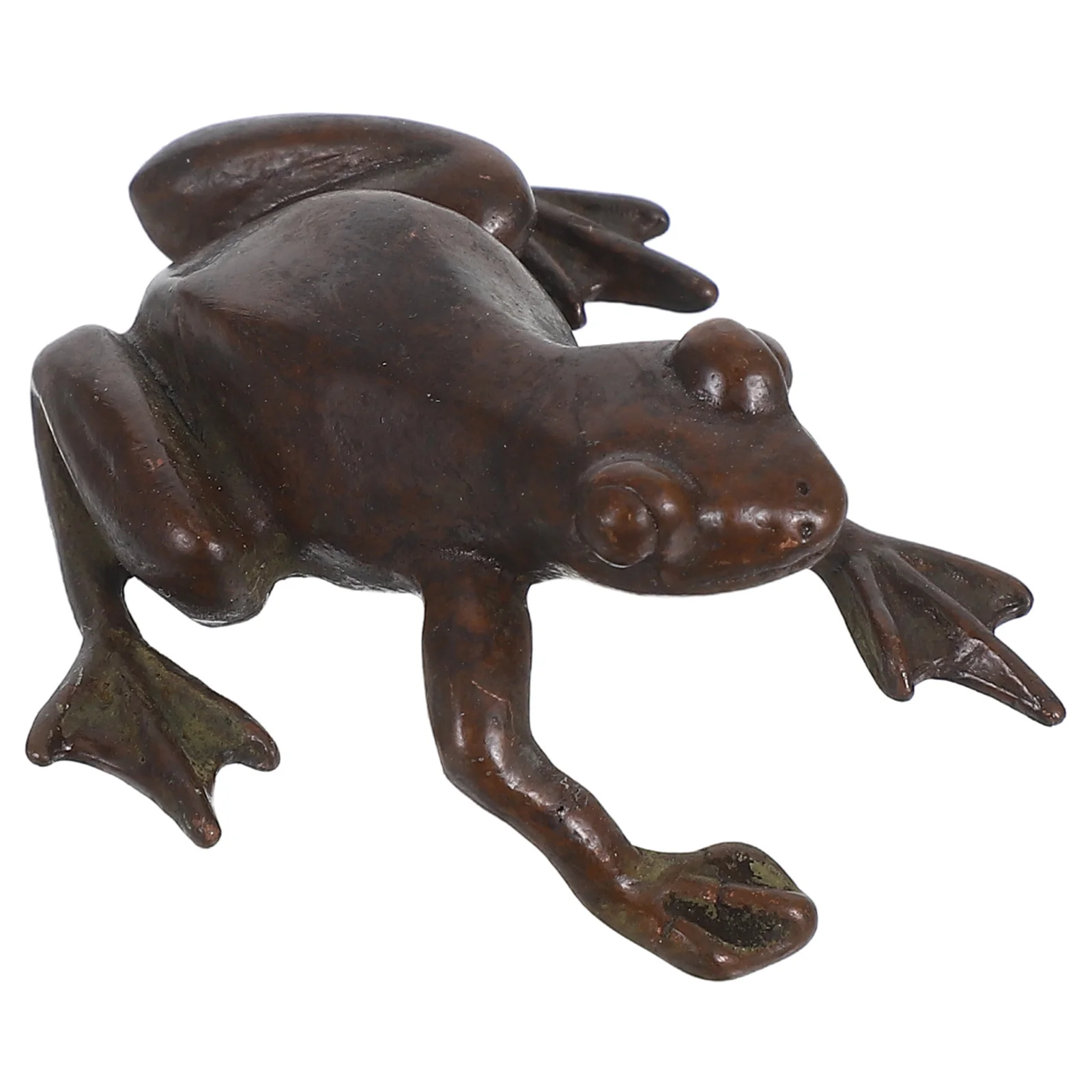 

1Pc Retro Copper Tea Pet Frog Ornament Desktop Decoration Brown Home Decorative Accessories