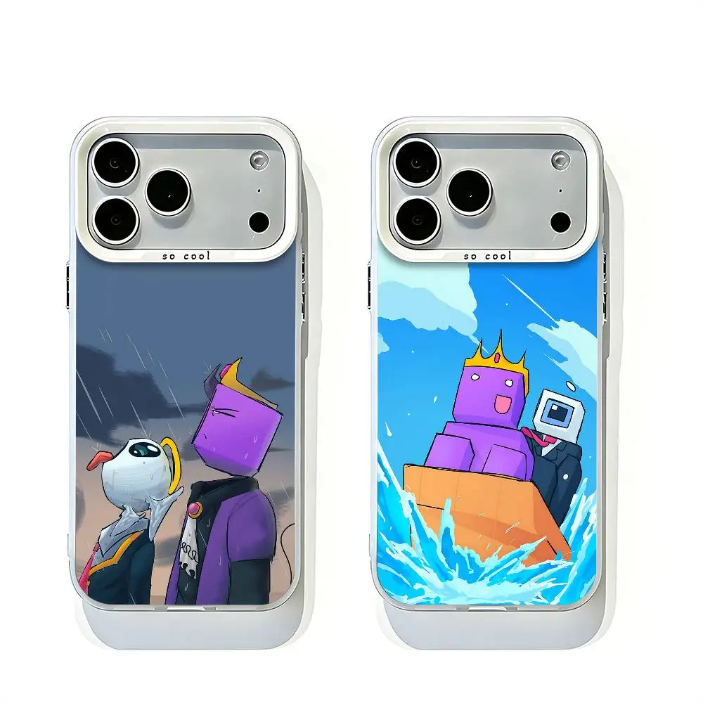 

Wemmbu Eggchan Tax Duo White Matte So Cool Lens Bumper Printed Cover For iPhone 16 15 17 14 11 12 13 Pro Max