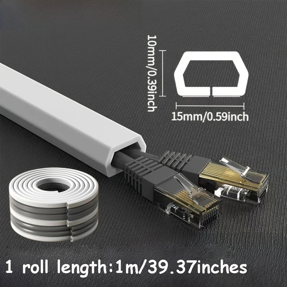 1PC 1/3M Zelfklevende PVC Kabelmanagement Strip Decoratieve Draadbescherming Strip Geschikt voor het Bedekken van Draden op Muren Vloeren