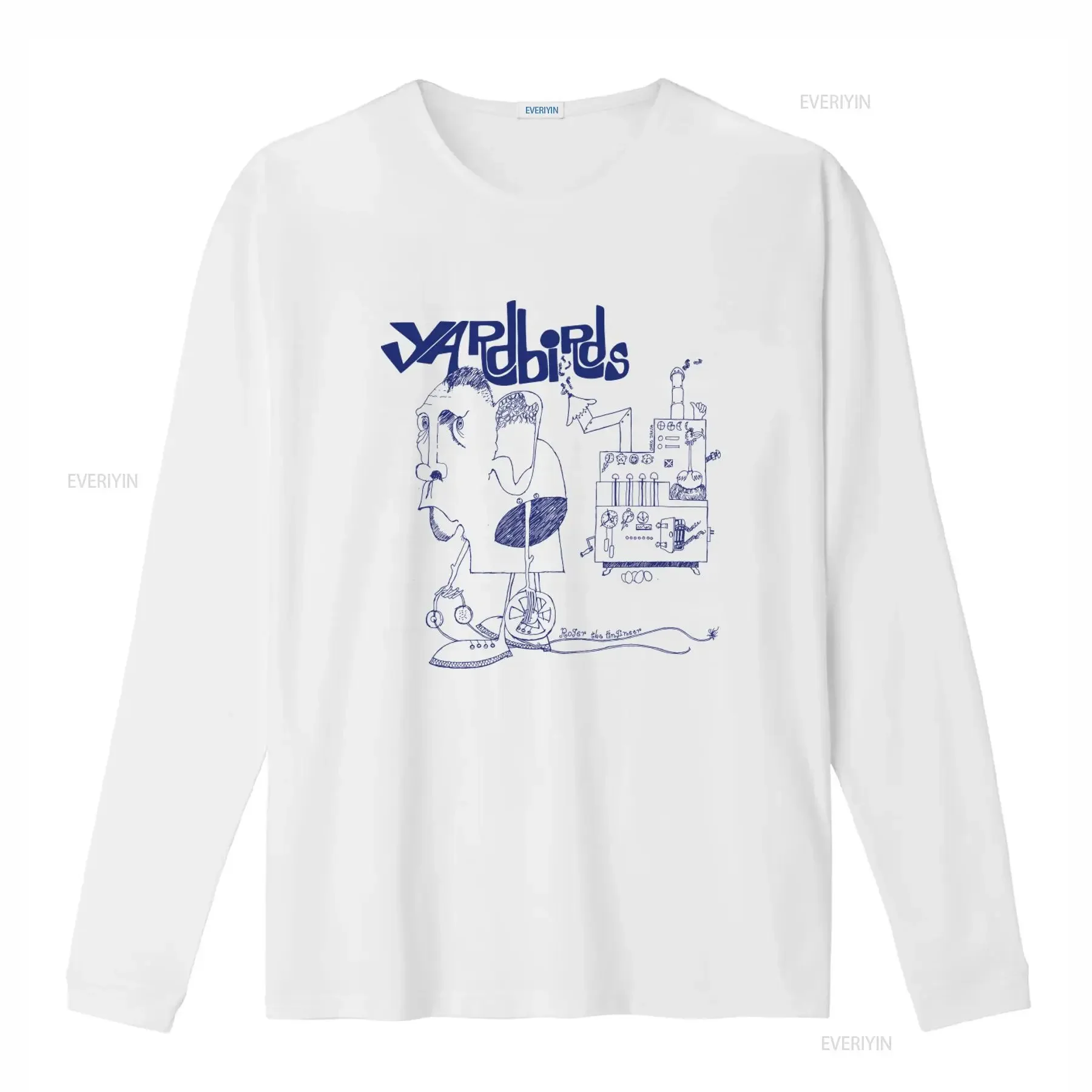 The Yardbirds T Shirt Roger Engineer Album Design with Eric Clapton Jeff Beck Jimmy Page Retro Rock Band  vintage Washed