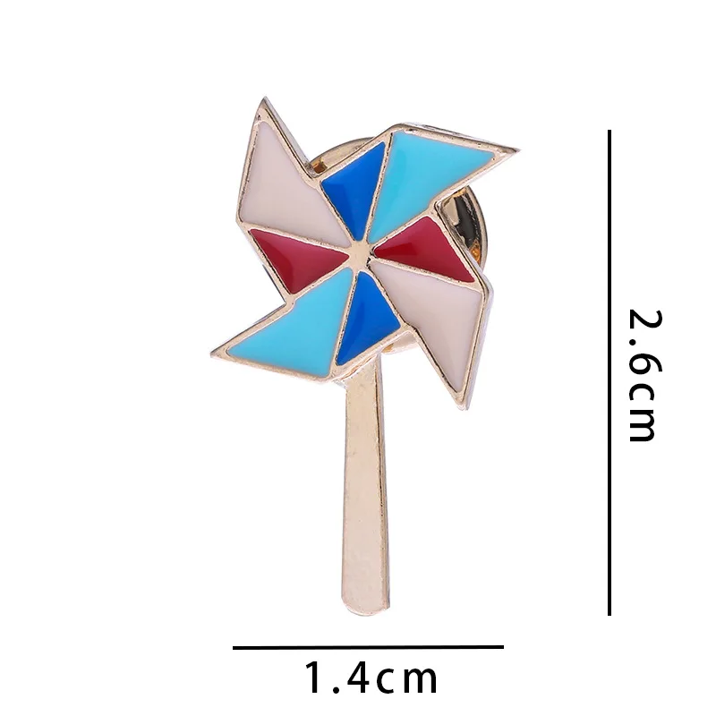 Cartoon Colored Origami Windmill Brooch Creative Alloy Enamel Pin Clothing Backpack Accessories Fashion Badge Custom Wholesale