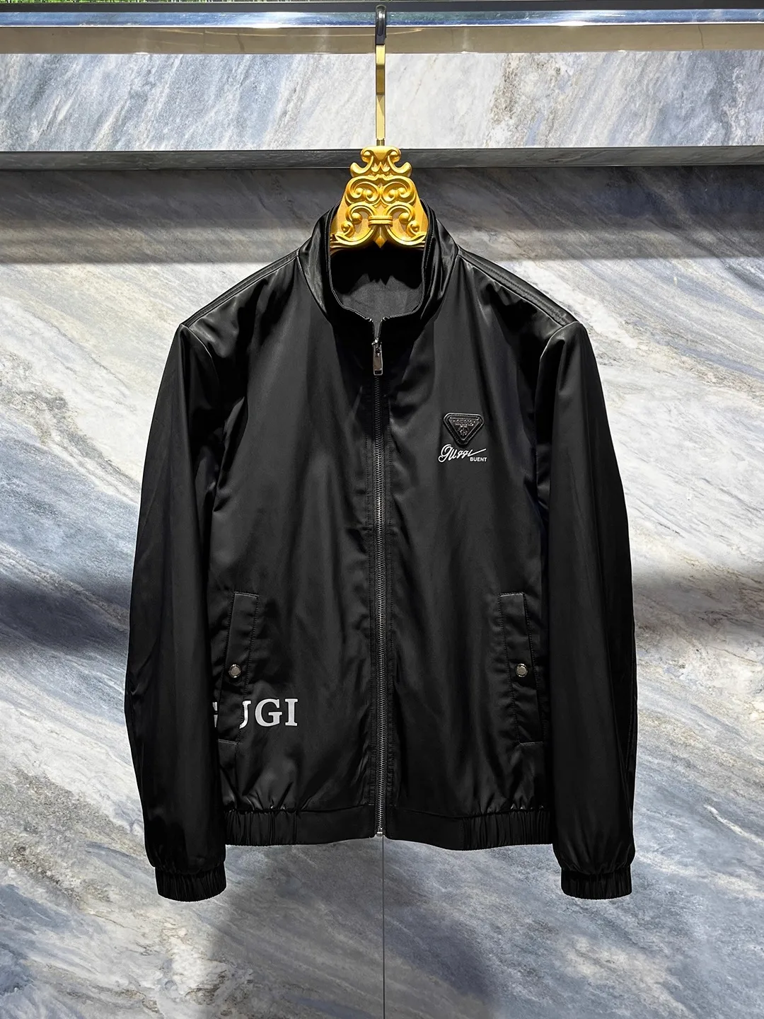 

Sli Stand Collar Men's Jaet Trendy e Label Simple Versatile Haome Outerwear Autumn 2025 Casual Polyester