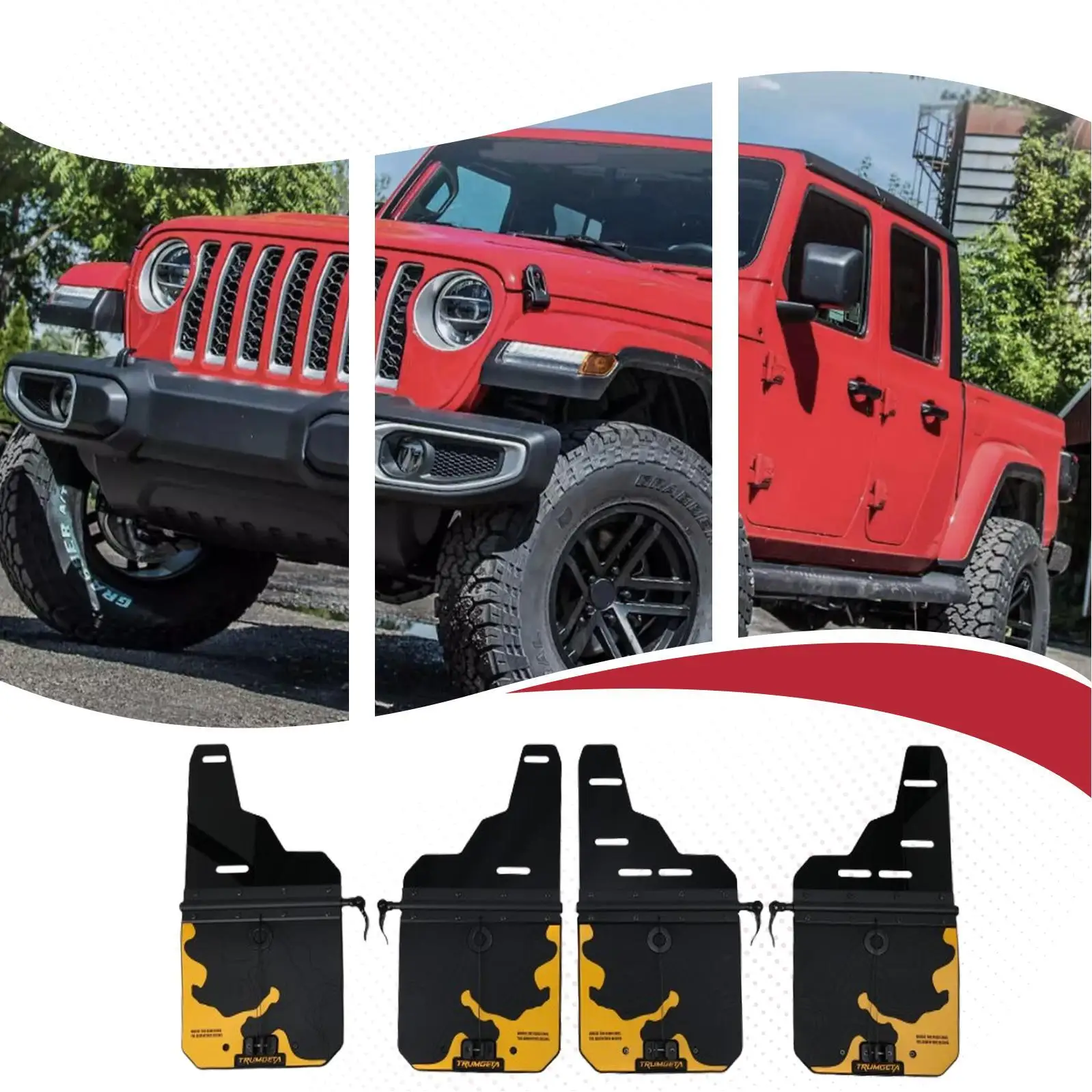 

4PCS Upgraded Truck Mud Flaps for jeep gladiator 2019-2025 Adjustable