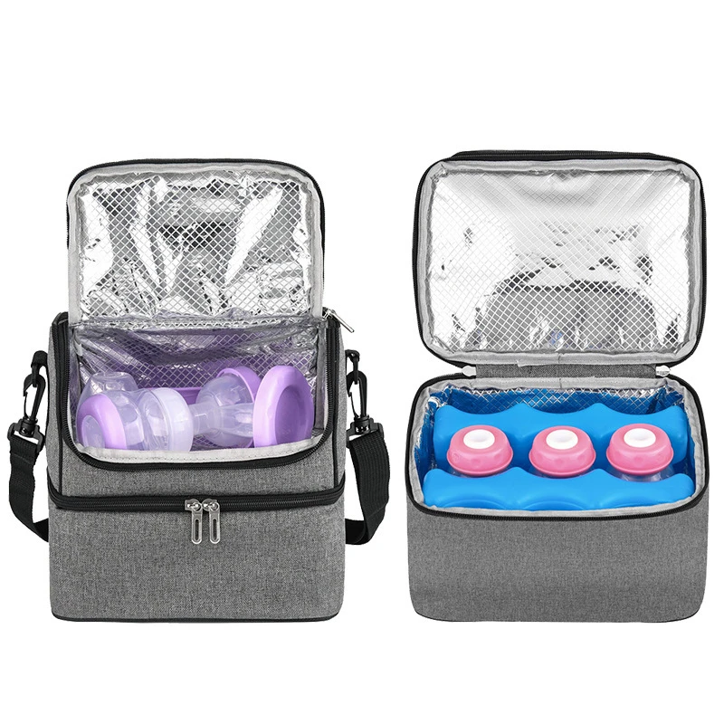 Fiambrera con aislamiento térmico de doble capa para mujer, bolsa Bento de cena, bolsas de Picnic de comida, bolsa impermeable portátil de tela Oxford