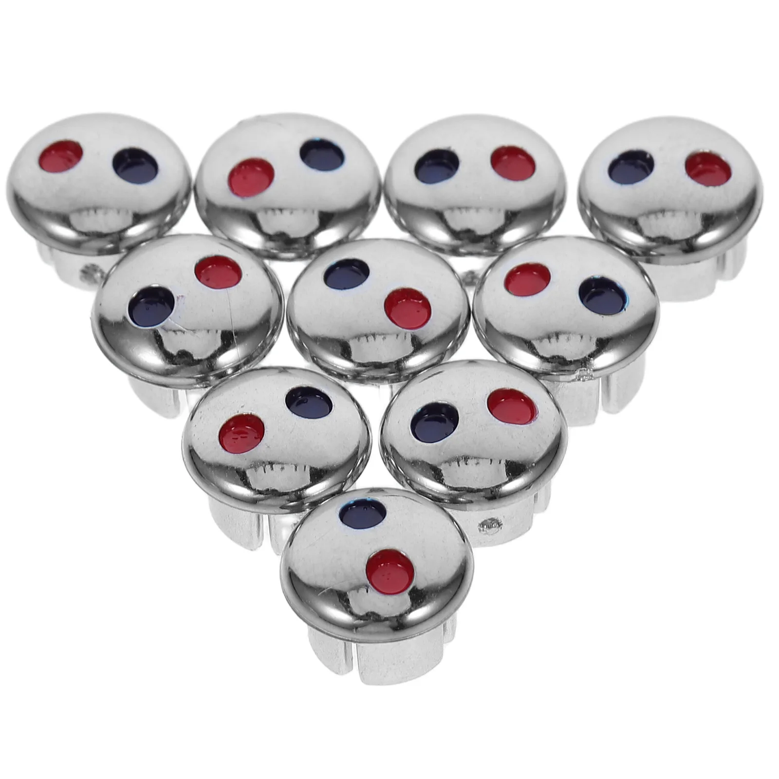 10pcs Faucet Handle Temperature Indicators Red Blue Decorative Caps Hot Cold Water Labels Universal Fit ABS Material Kitchen