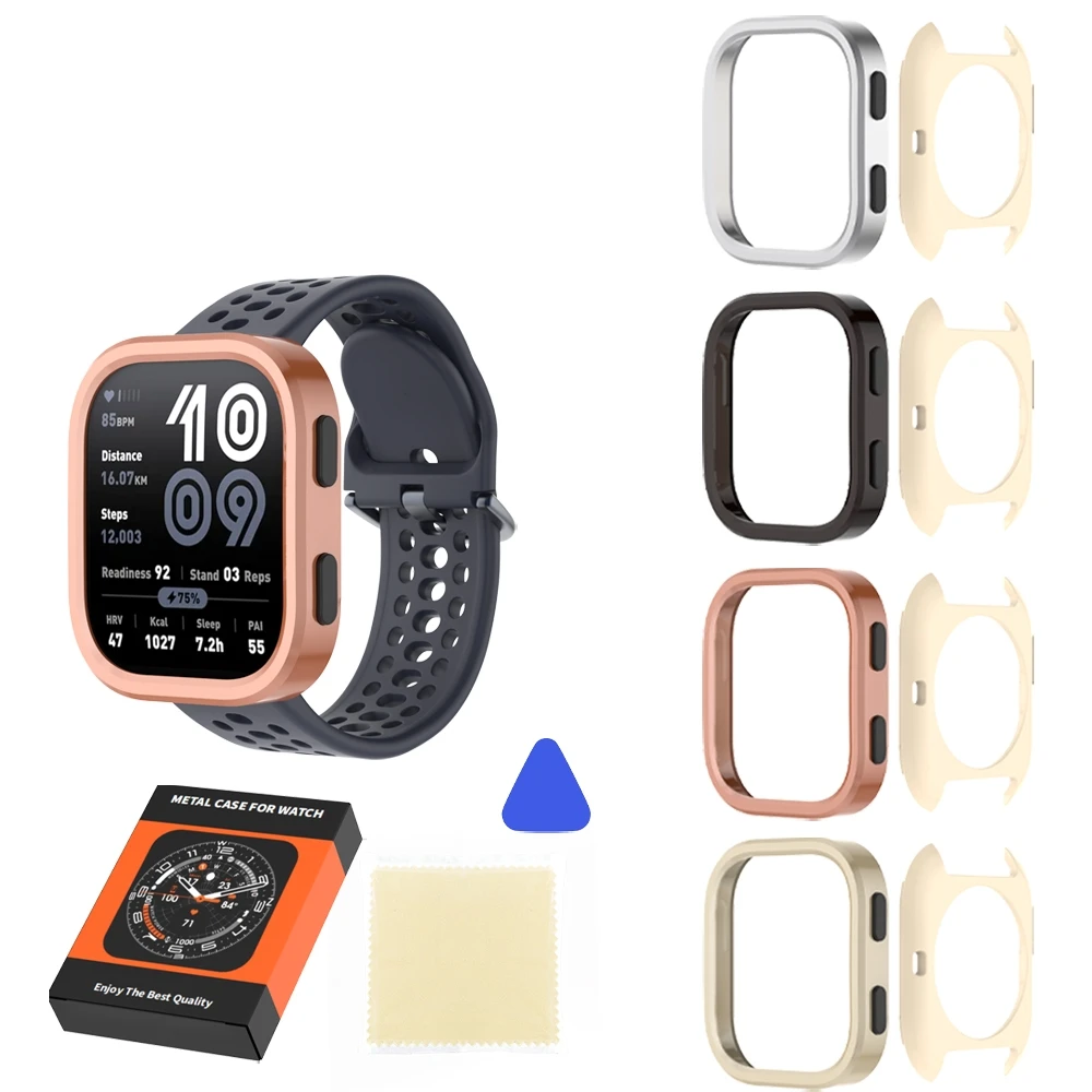 

For Amazfit Bip 6 Smartwatch Metal Case Bezel Case Solid Color Replacement Hard Case