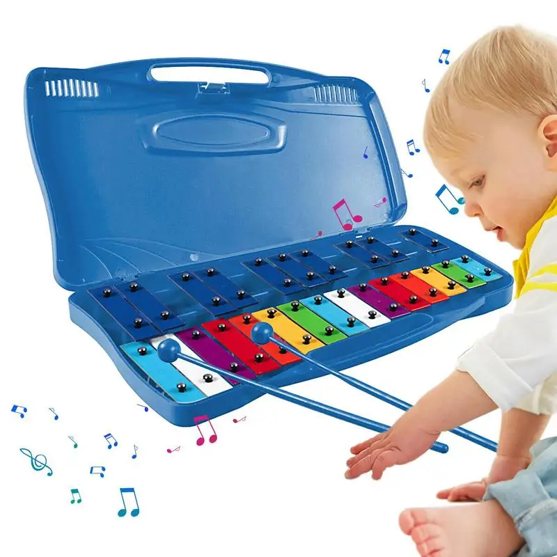 

Glockenspiel For Kids Metal Chromatic 25 Note Professional Xylophone Instrument Musical Instrument Equipment For New Year's Day