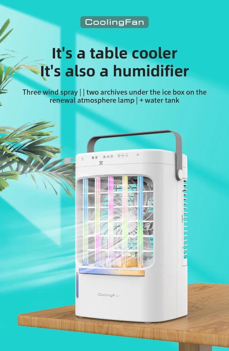 Summer Home and Kitchen Gadgets Portable Air Conditioner USB Chargeable Personal Mini Air Conditioner with 3-Speed for Home