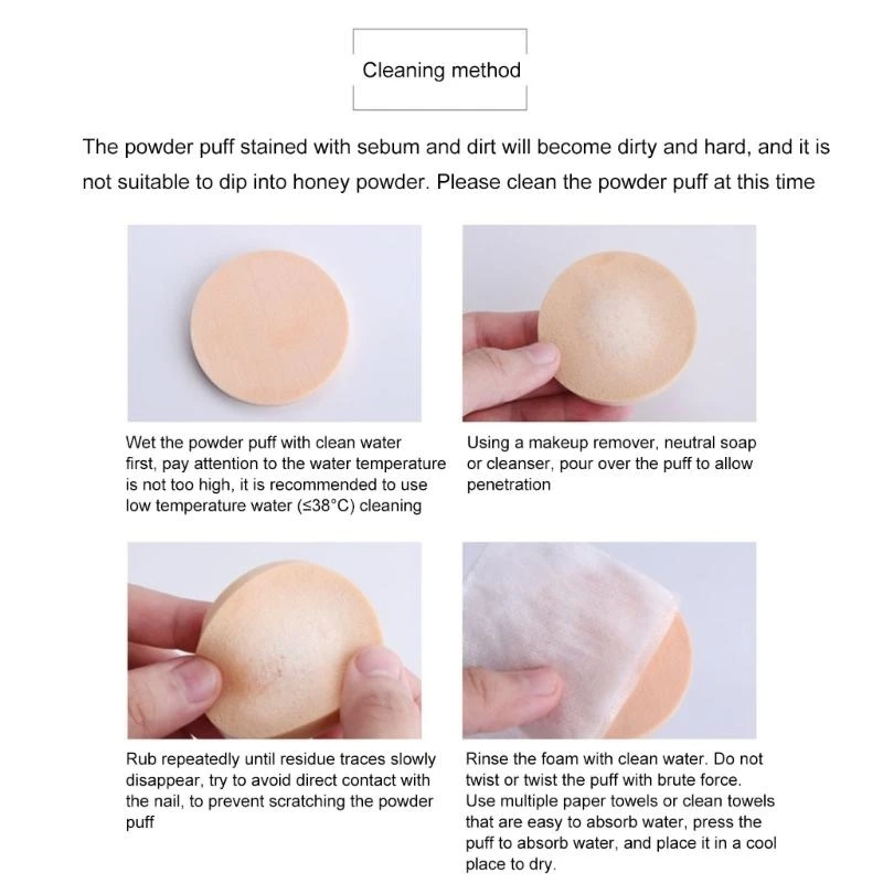 G99E 12pcs Face Powder Puff Foam Makeup Puff Sponges Face Cleansing Pads for Women