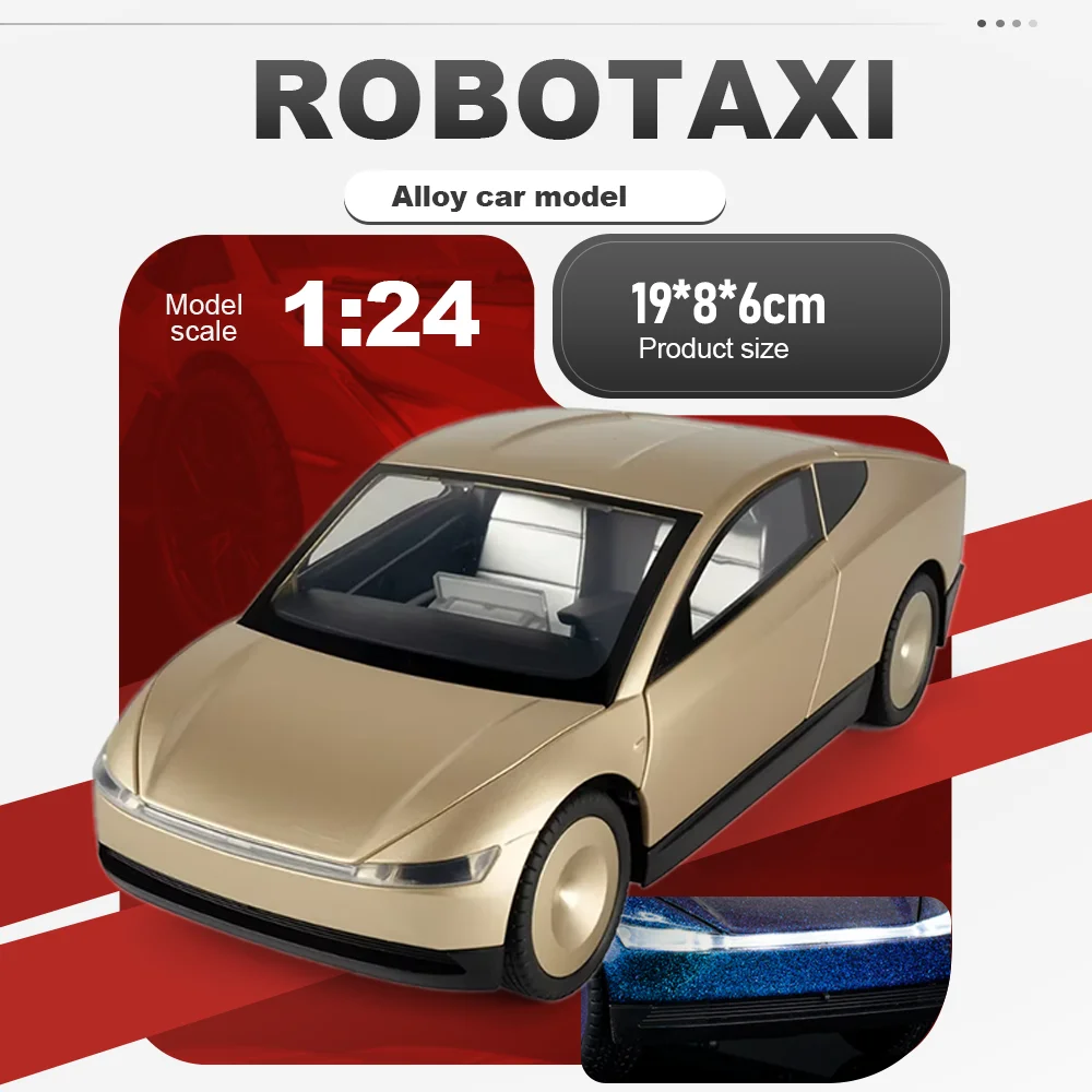 

1:24 Robotaxi SLR 722S Car Miniature Alloy Diecast Model Toy Pull Back with Sound Light Doors Opened Vehices Boy's Birthday Gift