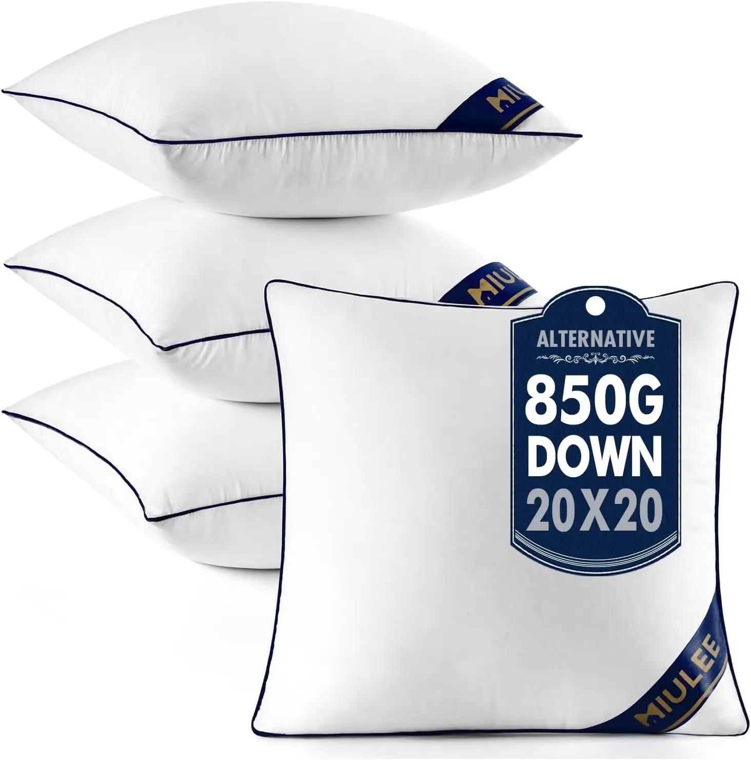 

Набор из 4 декоративных квадратных подушек 20x20 дюймов, премиум-класс, с наполнителем из искусственного пуха, для дивана и кушетки