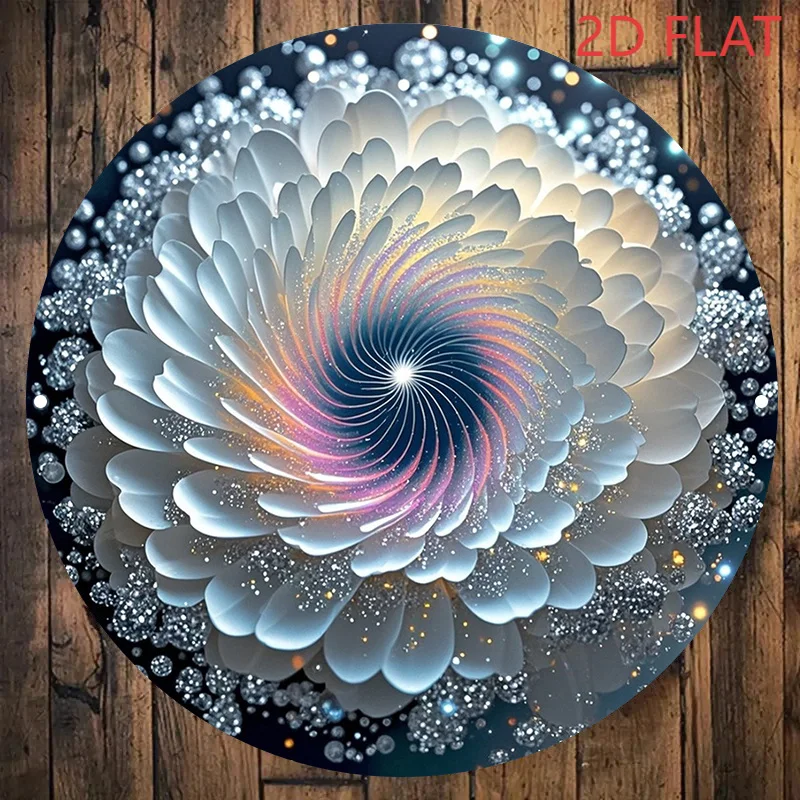 Dreamy Rotating Petals Bloom Aluminum Wall Art 8x8 Inch Waterproof Durable Decor for Living Room Bedroom Home