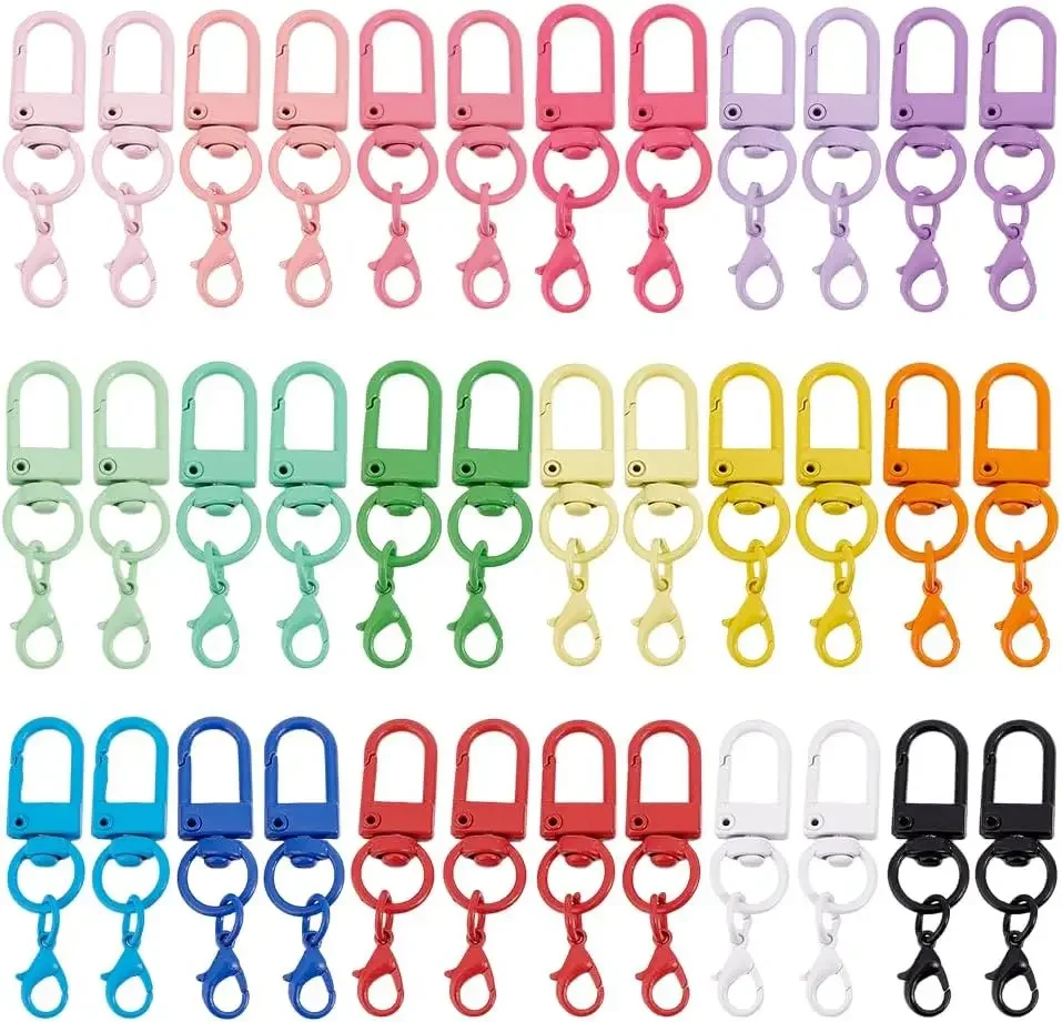 300PCS High Quality Colorful Alloy Snap Lobster Clasp Hooks Keychain Hooks Metal DIY Crafting Essential