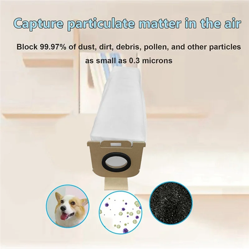 Dreame Z10 스테이션/H30 콤보 스테이션 용 ABUS-24PCS 먼지 봉투 로봇 진공 청소기 쓰레기 봉투 교체 예비 부품