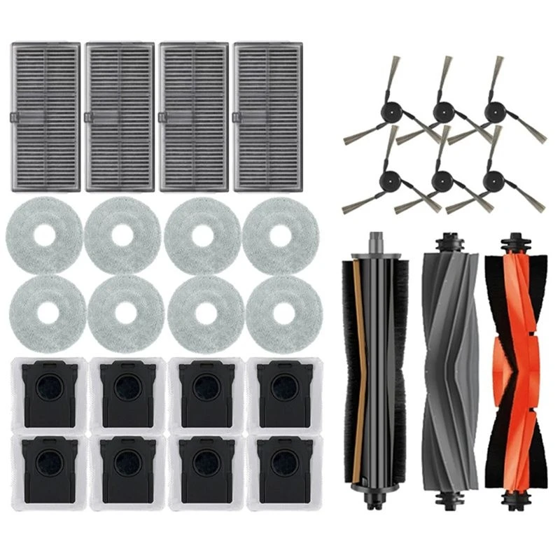 [NEW!A93G】 Accessories For Dreame X40 Ultra/X40 Pro Robot Vacuum:Main Side Brushes, Mop Cloths, HEPA Filters, Dust Bags Spare