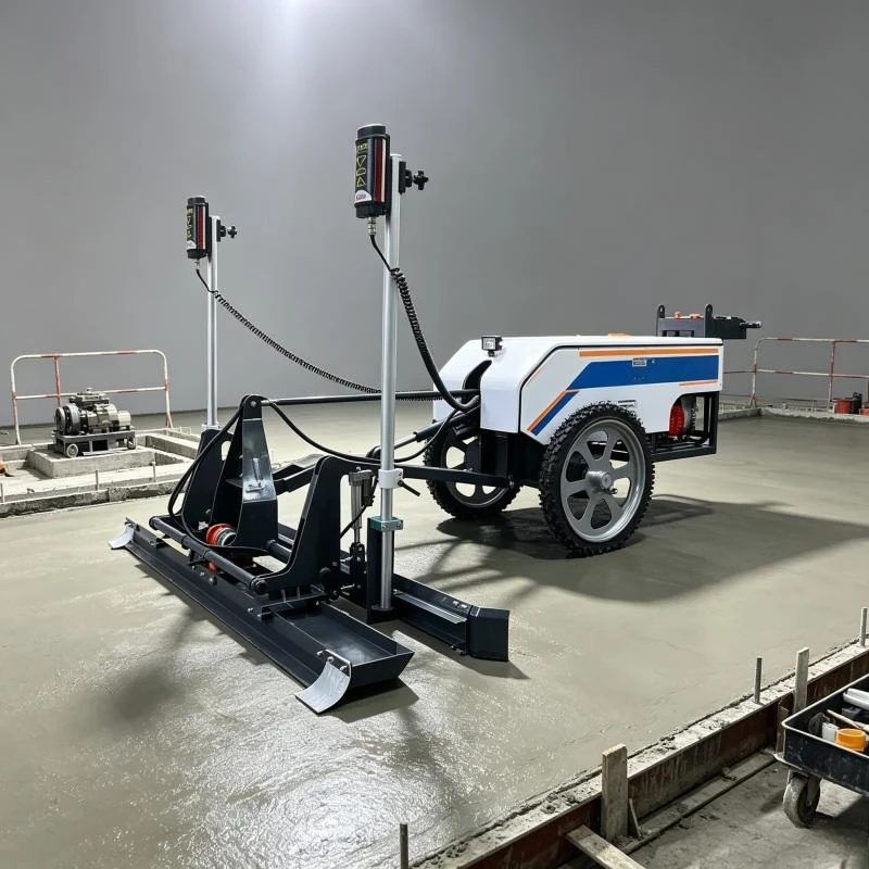 Automatic Laser Screed Concrete Leveling Machine Ride On Hydraulic Four Wheel Drive With Extendable Screeding Beam For Warehouse