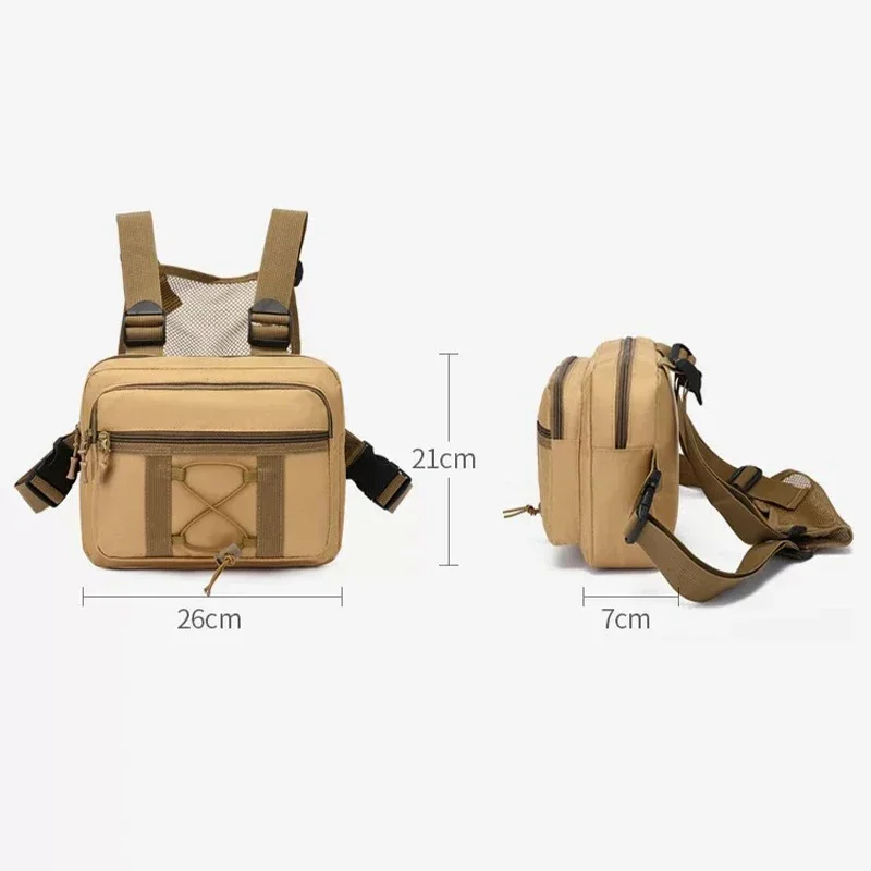 Outdoor Camouflage Tactische Tas Persoonlijkheid Tooling Functionele Vest Tas Oxford Doek Dubbel Plus Rugzak Mannen Vrouwen Borsttas