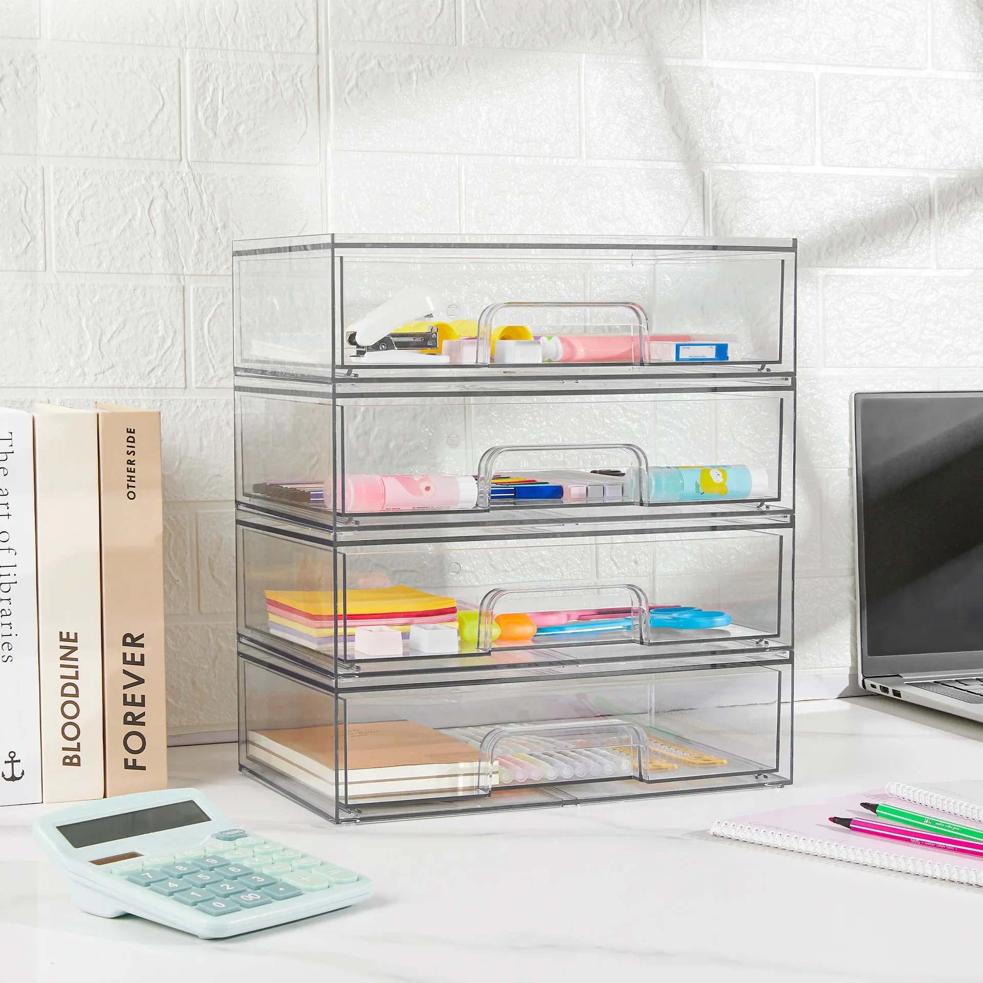 New Desktop Jewelry Box Household Transparent Skin Care Product Storage Cabinet, Dust Drawer Makeup Organizer Box