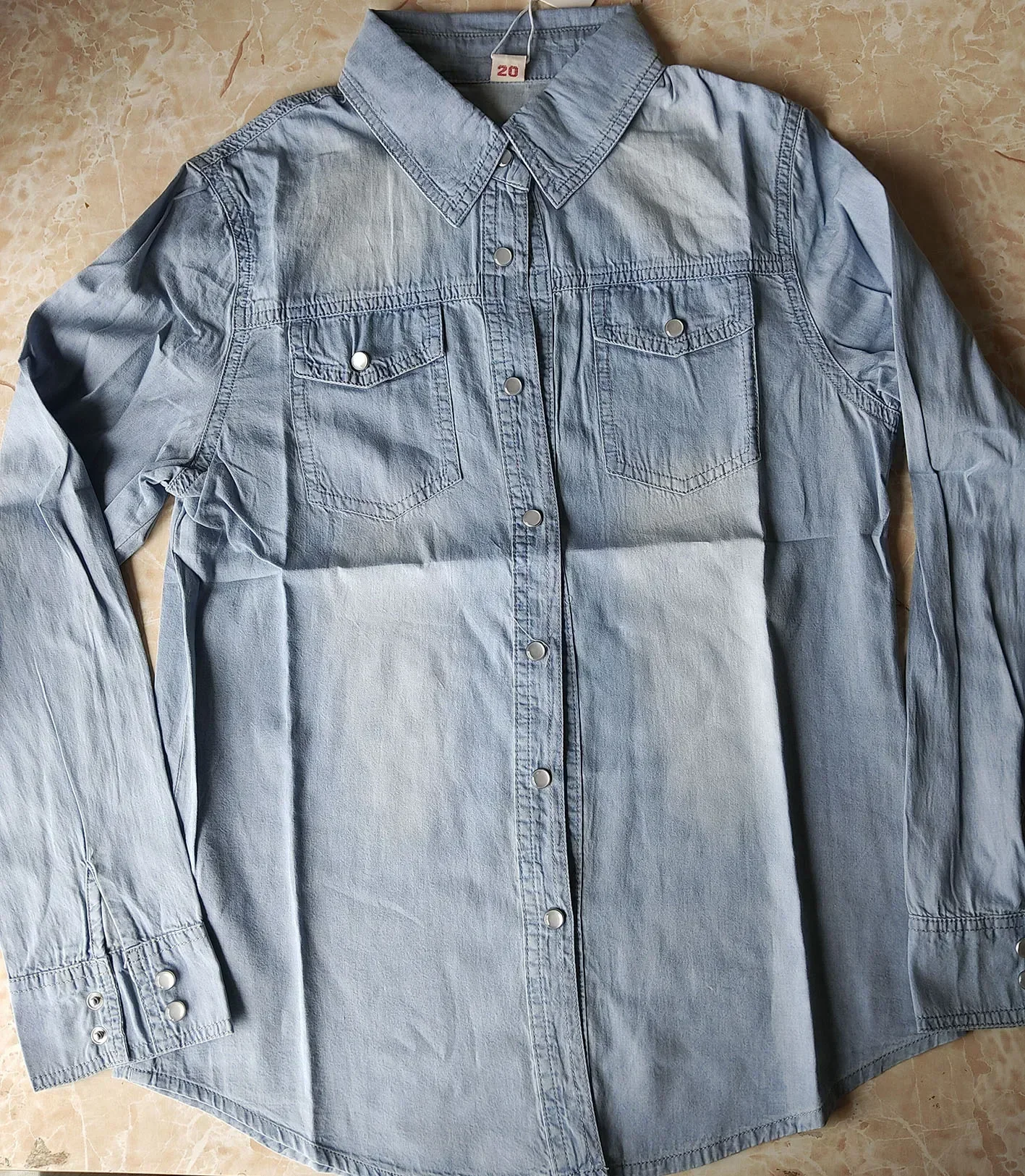 بلوزة نسائية من قماش الدنيم بأكمام طويلة ملابس ربيعية قميص أزرق ذو طية صدر السترة Blusas Mujer De Moda