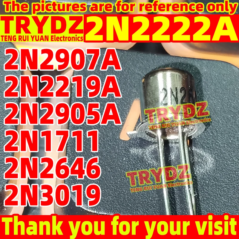 10-1-шт-Новые-транзисторы-2n2222a-2n2907a-2n2219a-2n2905a-2n1711-2n2646-2n3019-to-18-в-золотом-корпусе